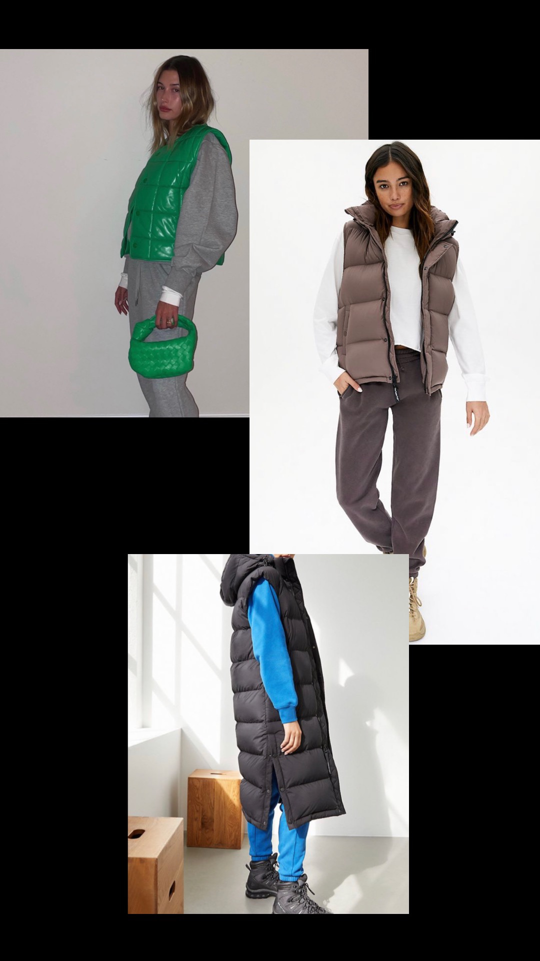 style fashion vest puffer vest clothes 
outfit inspo